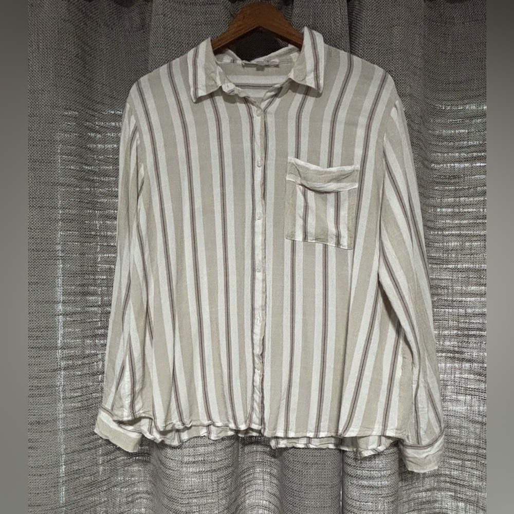 Jane + Delancey Striped Button-Up Shirt